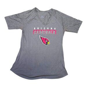 Arizona Cardinals Womens XL T-Shirt Gray Vneck Short Sleeve Logo Active Tee